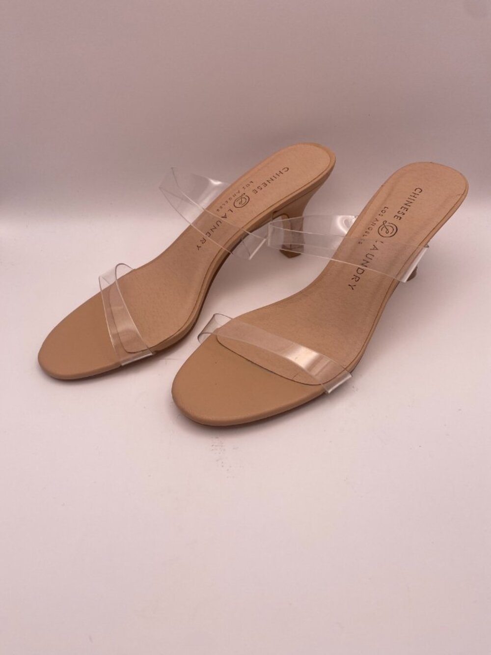Chinese Laundry Womens Clear Strap Heel Pump Sandal Sz 8